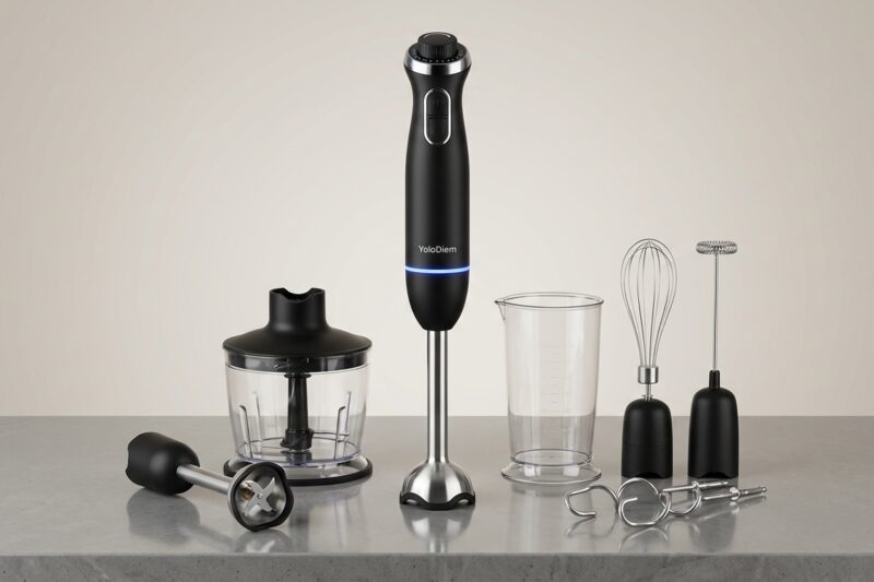 Blender ręczny YoloDiem 1500W 9w1 [TEST] ⭐️ Kuchenny kombajn za ułamek ceny