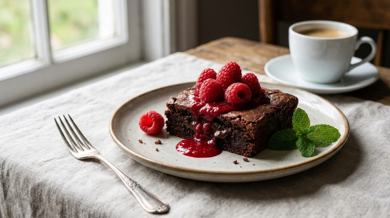 Brownie z malinami - przepis na idealnie wilgotne ciasto czekoladowe