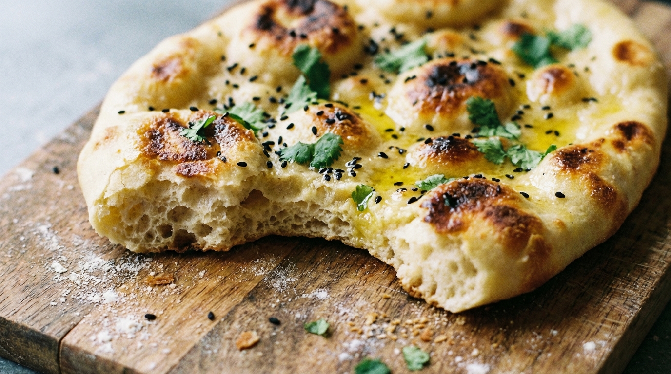 Chlebek naan - Puszysty indyjski placek z patelni