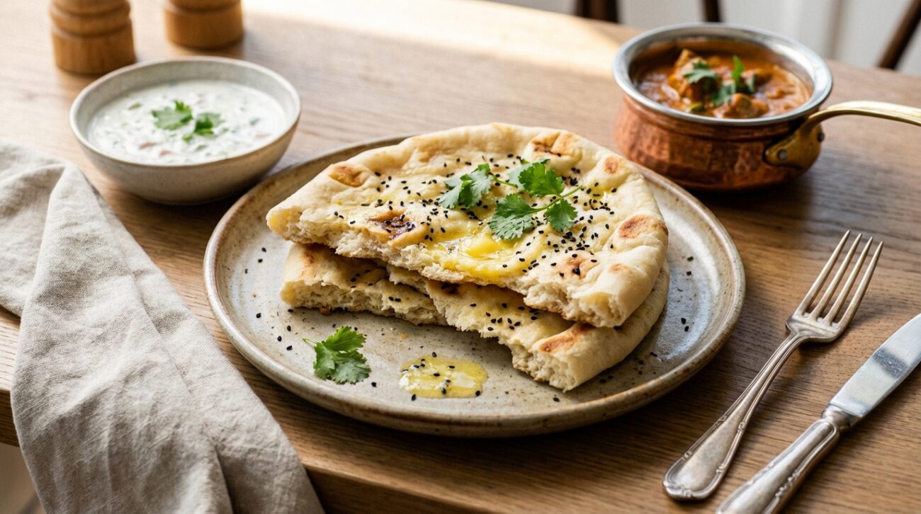Chlebek naan - Puszysty indyjski placek z patelni