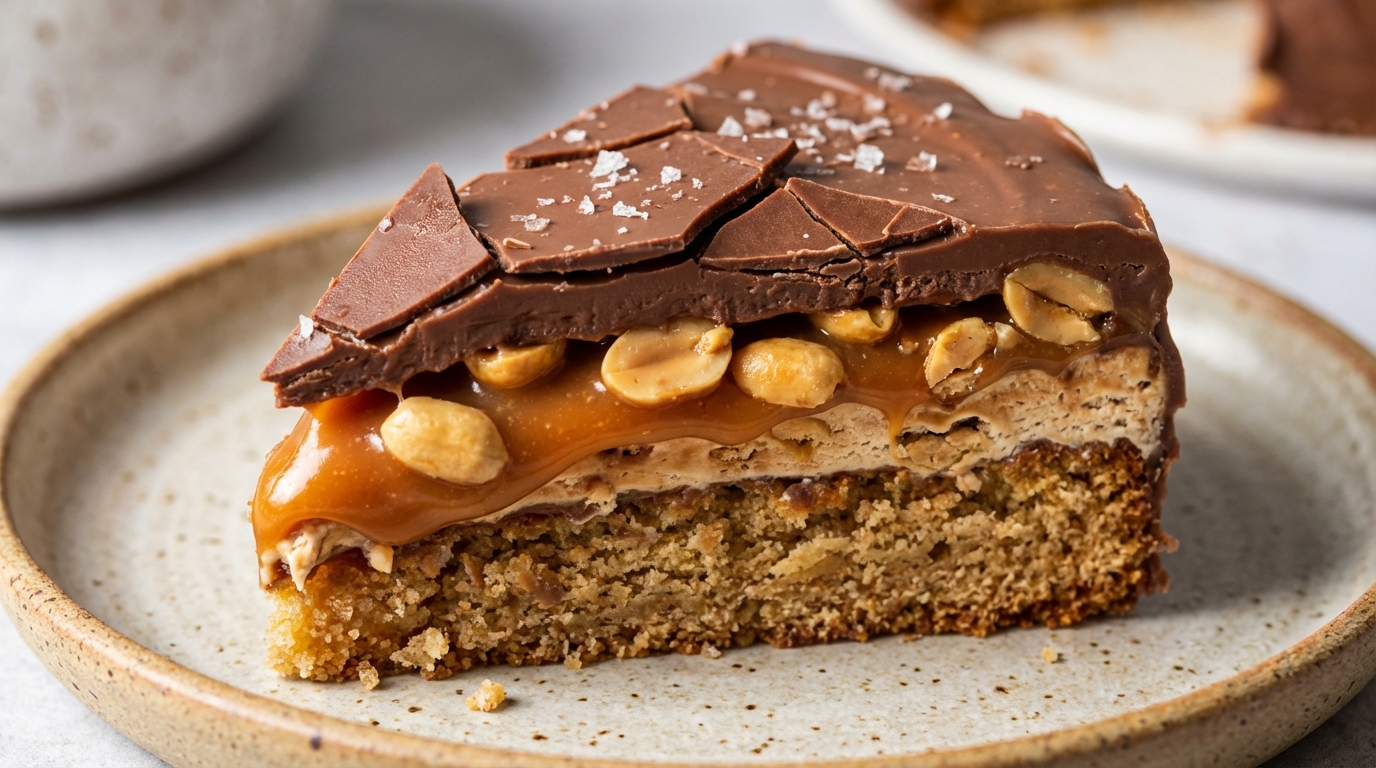 Ciasto Snickers - Obłędny przepis na orzechowiec z kajmakiem