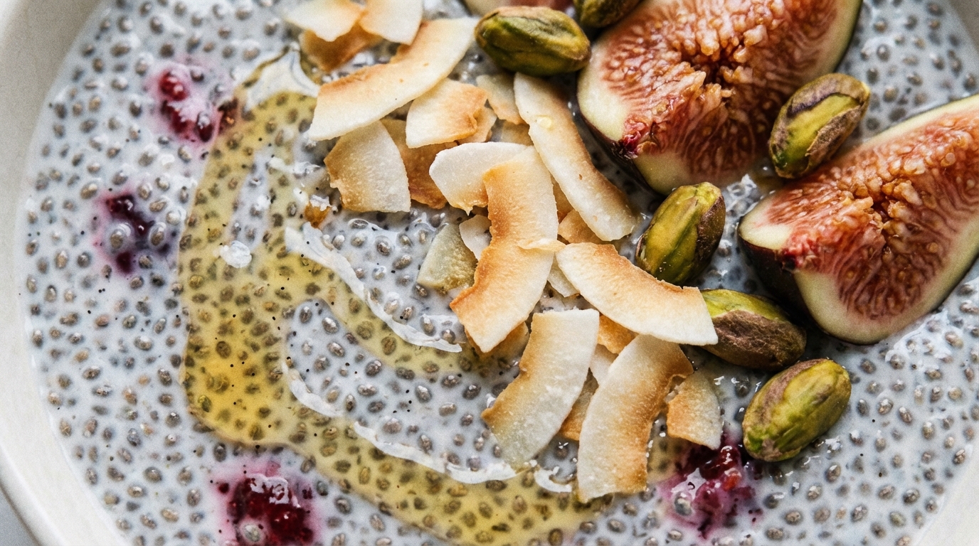 Deser z chia - fit pudding z mlekiem kokosowym