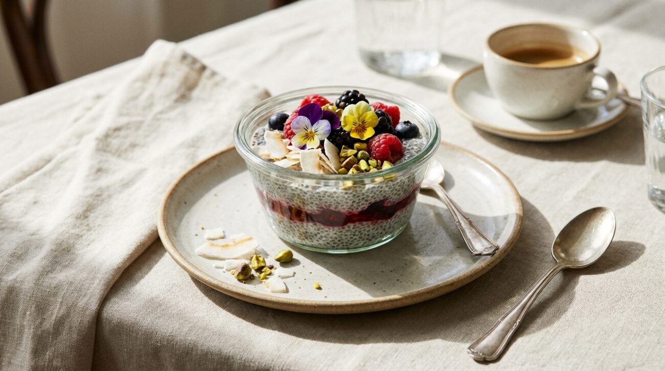 Deser z chia - fit pudding z mlekiem kokosowym