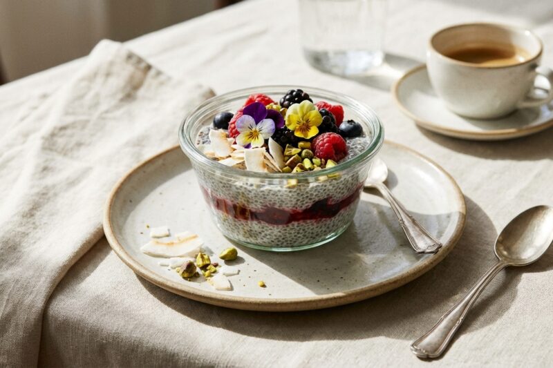 Deser z chia – fit pudding z mlekiem kokosowym