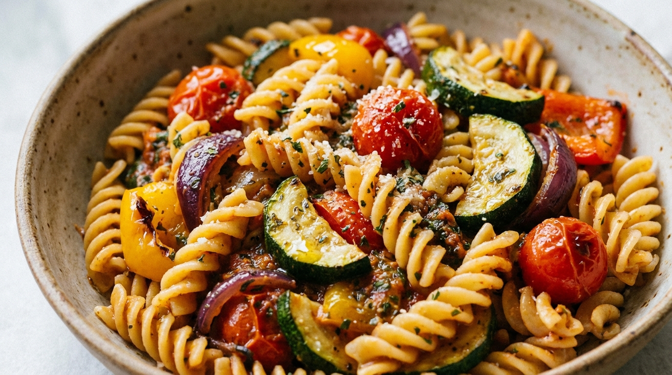 Makaron z warzywami - Szybki i zdrowy obiad w 15 minut