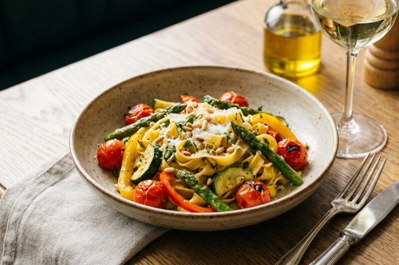 Makaron z warzywami - Szybki i zdrowy obiad w 15 minut
