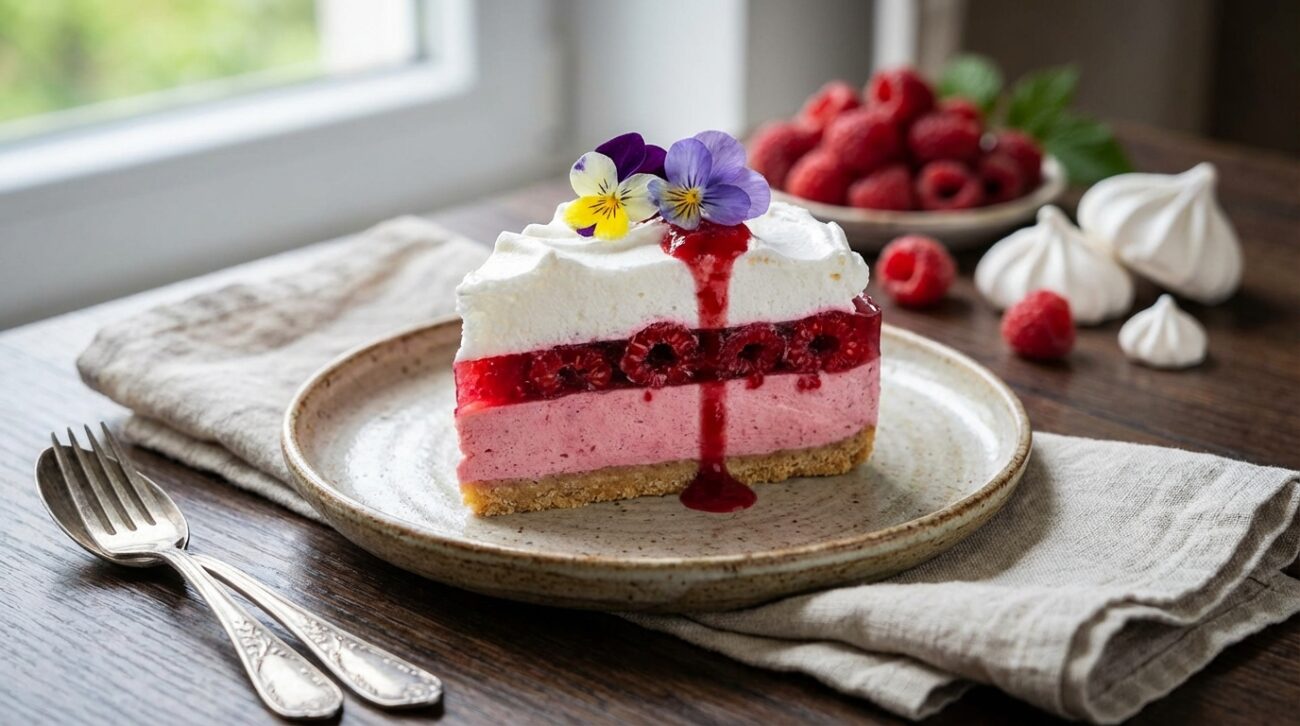 Malinowa chmurka bez pieczenia - Sprawdzony przepis na szybkie ciasto