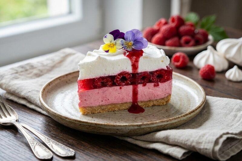 Malinowa chmurka bez pieczenia – Sprawdzony przepis na szybkie ciasto