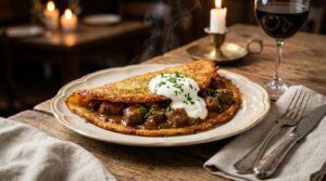 Placek po węgiersku – przepis na chrupiący klasyk z gulaszem