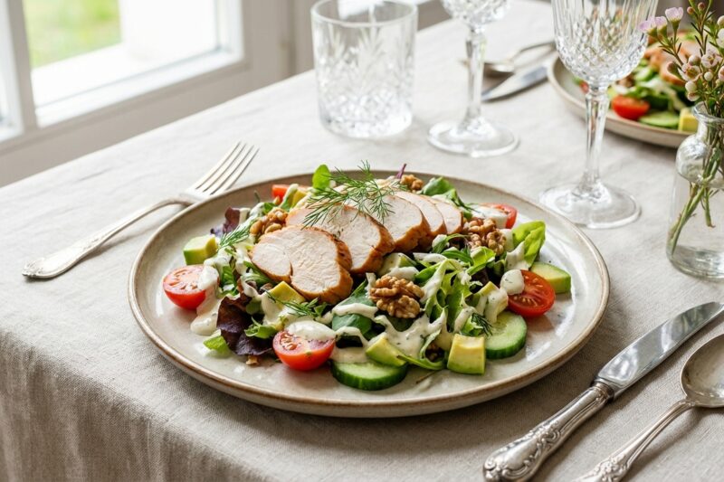 Sałatka z wędzonym kurczakiem – Szybki i sprawdzony przepis na imprezę