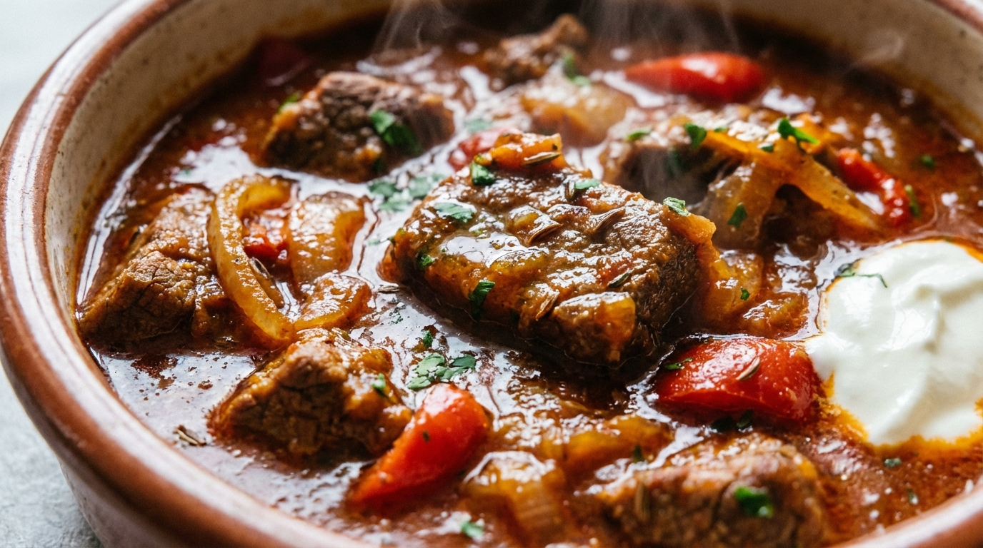 Tradycyjny gulasz węgierski - autentyczny przepis na pörkölt wołowy